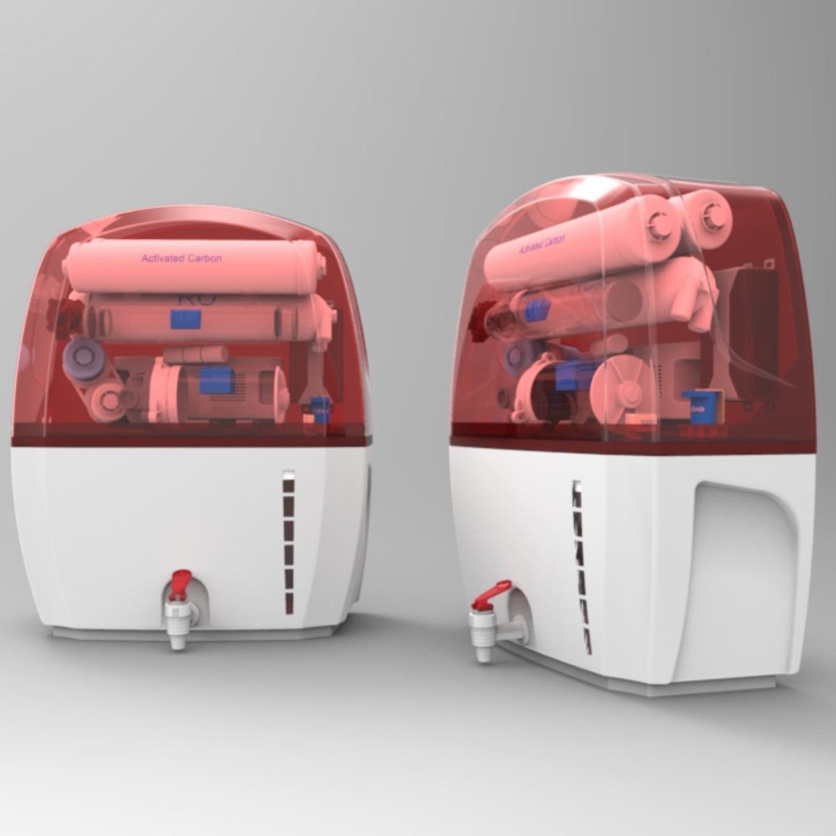 Panoramic Transparent RO Water Purifier Design